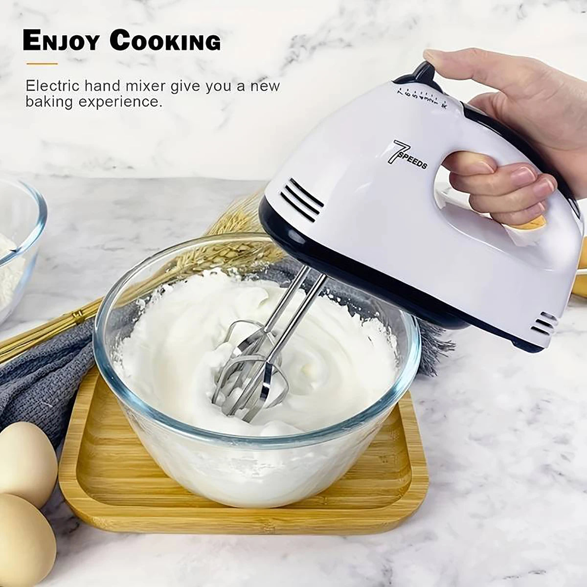 Mini 7-Speed Handheld Electric Egg Beater