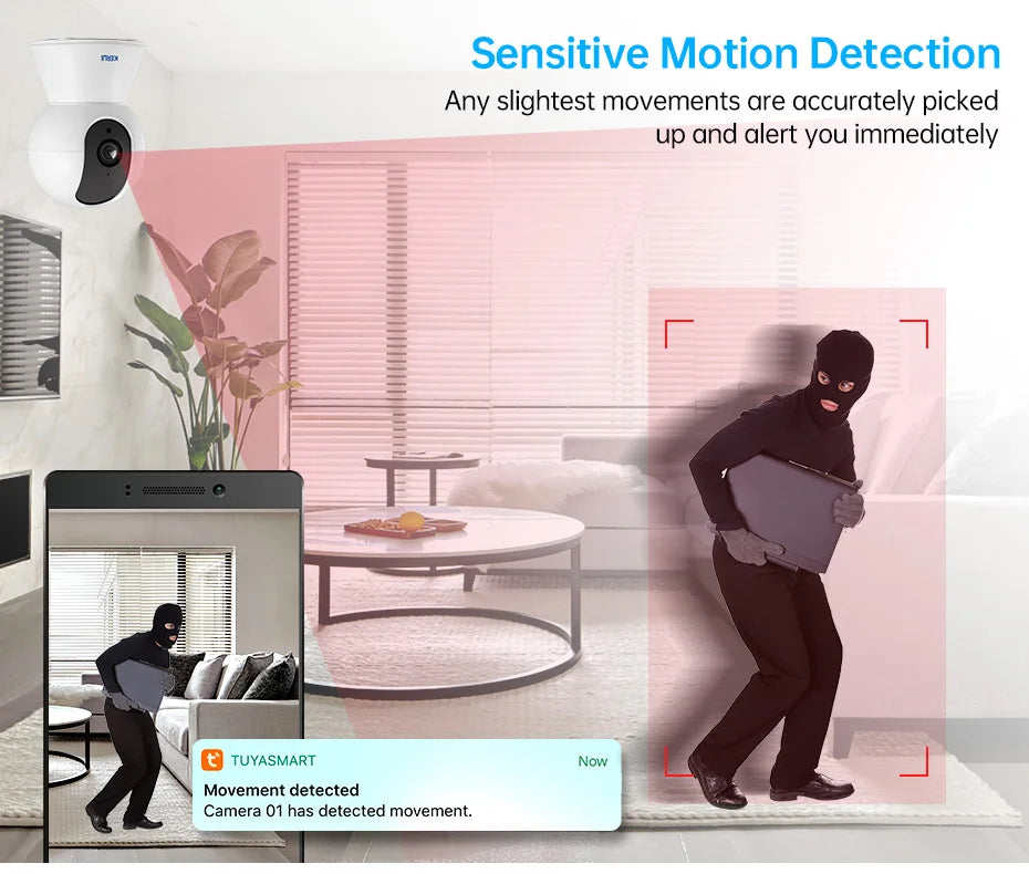 KERUI 4K Mini WiFi Indoor IP Camera – Tuya Smart Auto-Tracking CCTV