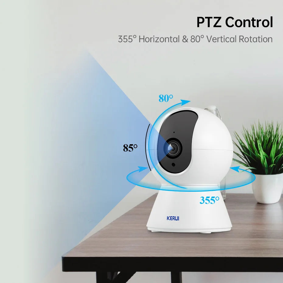 KERUI 4K Mini WiFi Indoor IP Camera – Tuya Smart Auto-Tracking CCTV