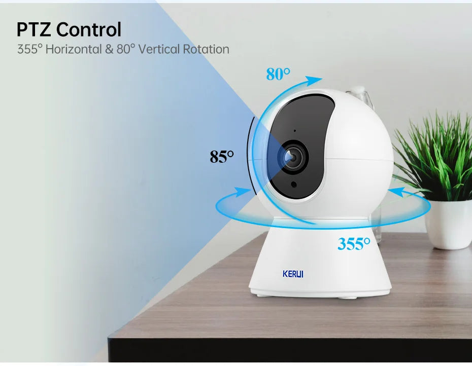 KERUI 4K Mini WiFi Indoor IP Camera – Tuya Smart Auto-Tracking CCTV