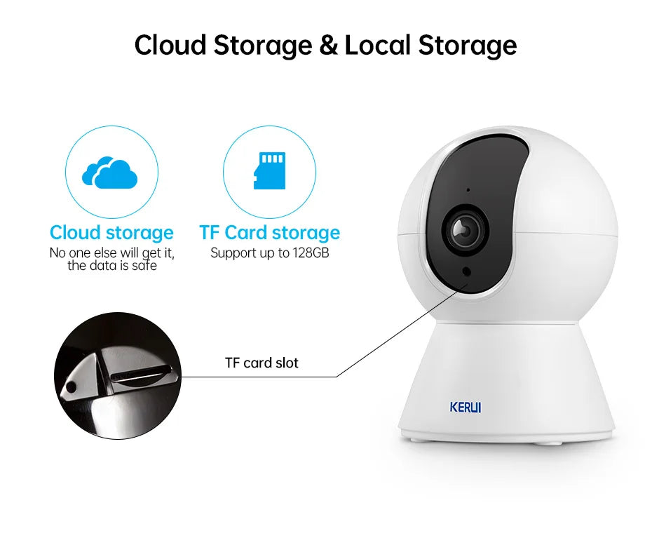 KERUI 4K Mini WiFi Indoor IP Camera – Tuya Smart Auto-Tracking CCTV