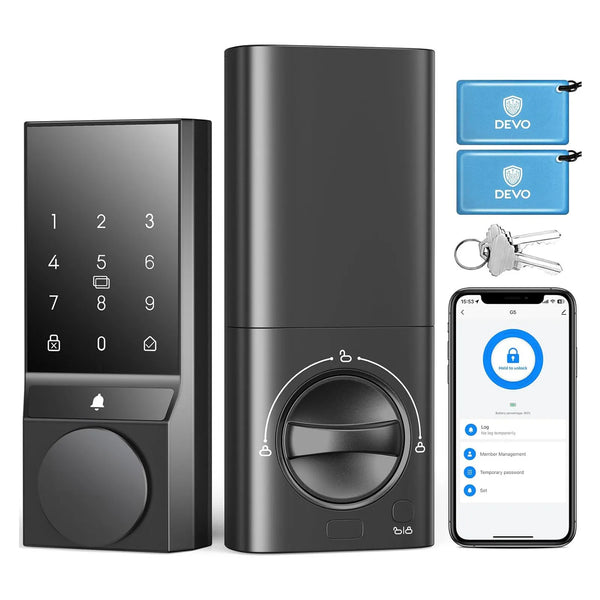 Smart WiFi Door Lock with Doorbell – Keyless Entry & Auto-Lock