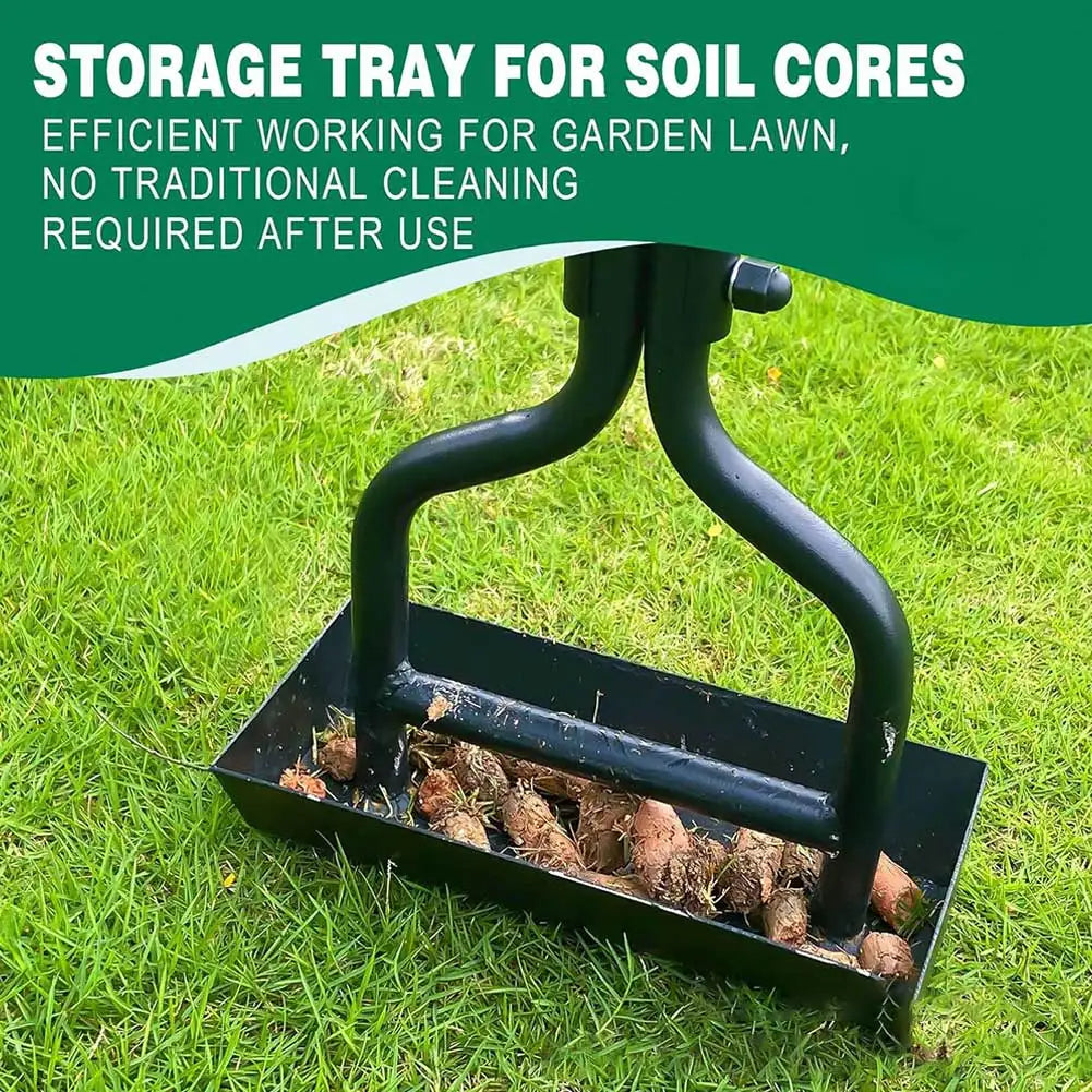 Manual Lawn Aerator Coring Tool with Cleaner
