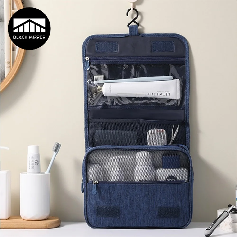 Portable Waterproof Toiletry Bag with Hanging Hook – Large Capacity Travel Makeup Organizer for Men & Women