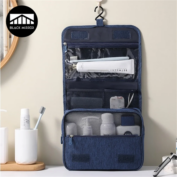Portable Waterproof Toiletry Bag with Hanging Hook – Large Capacity Travel Makeup Organizer for Men & Women