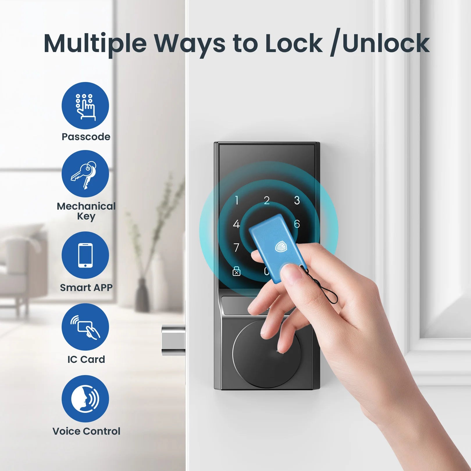 Smart WiFi Door Lock with Doorbell – Keyless Entry & Auto-Lock