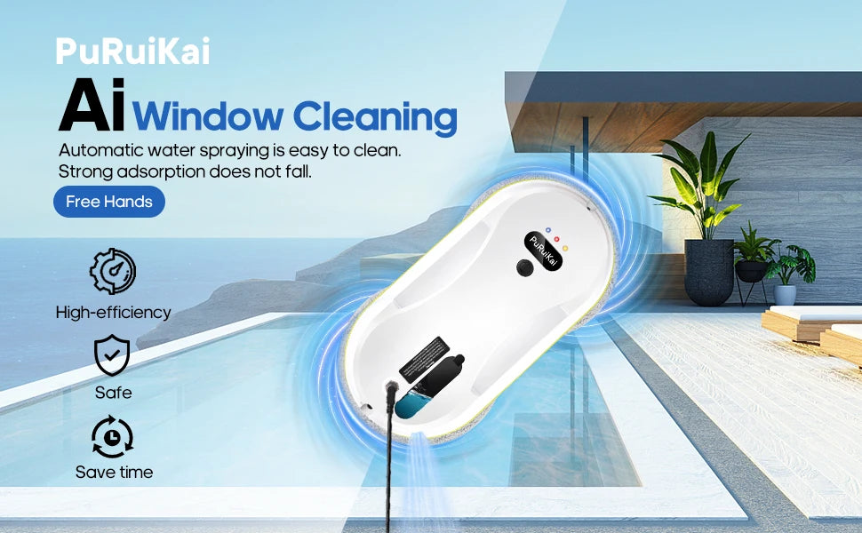 Automatic Window Cleaning Robot with Water Spray
