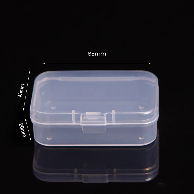 Mini Rectangular Plastic Storage Box – Translucent Jewelry Case