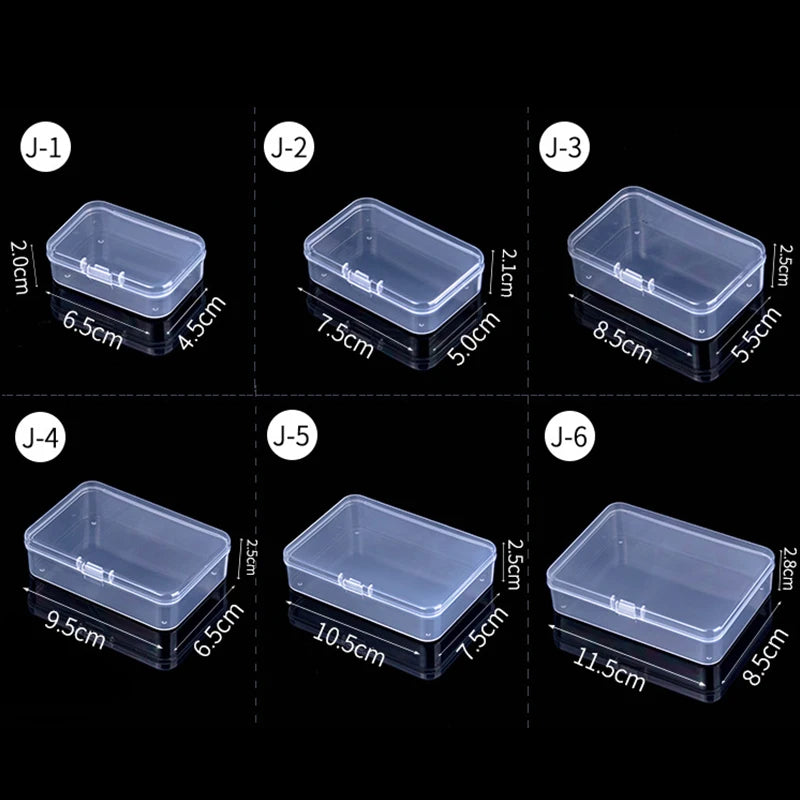 Mini Rectangular Plastic Storage Box – Translucent Jewelry Case
