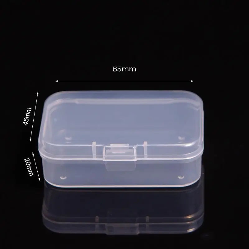 Mini Rectangular Plastic Storage Box – Translucent Jewelry Case