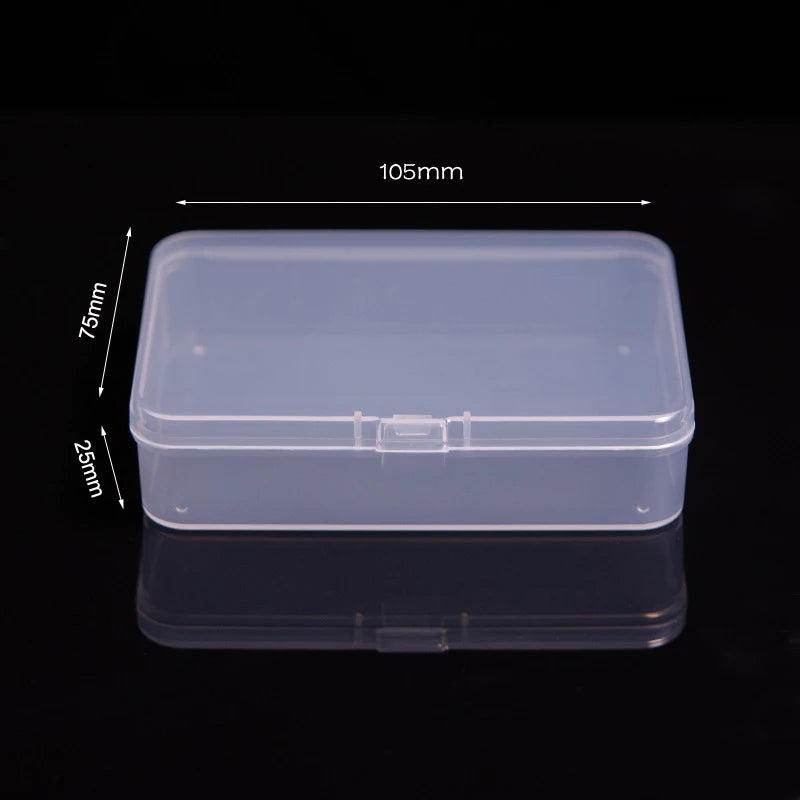 Mini Rectangular Plastic Storage Box – Translucent Jewelry Case