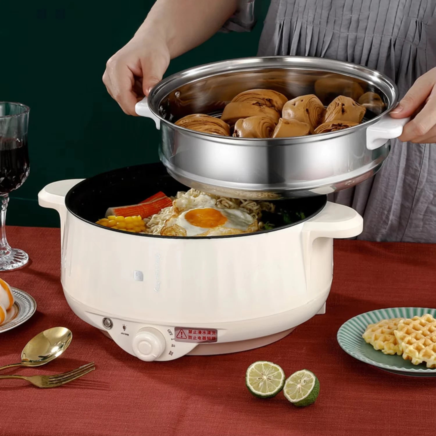 Double Layer Non-Stick Rice Cooker & Hot Pot