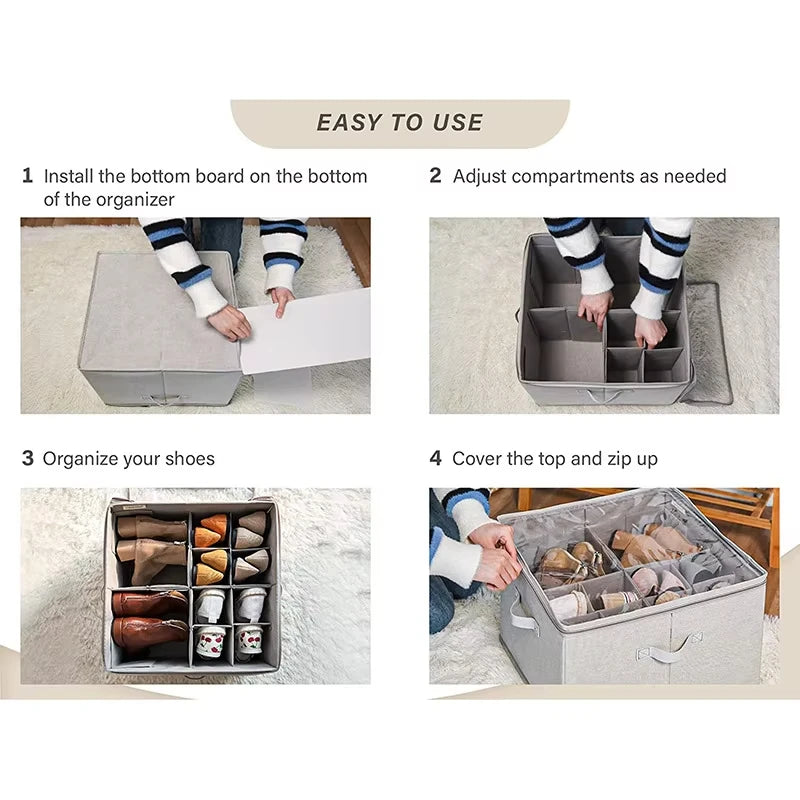 Foldable Shoe Storage Box – Sneaker Organizer & Shoe Rack Cabinet