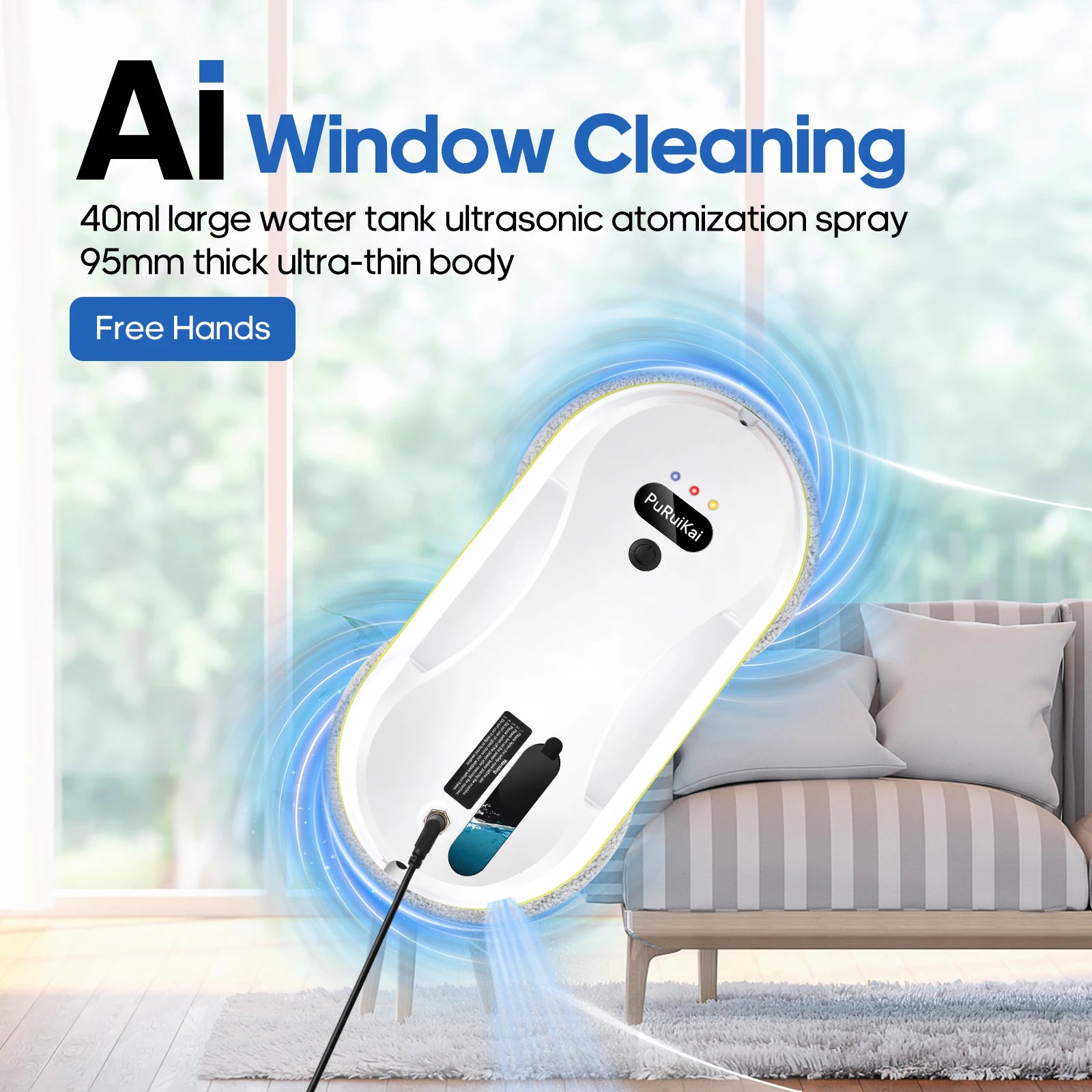 Automatic Window Cleaning Robot with Water Spray