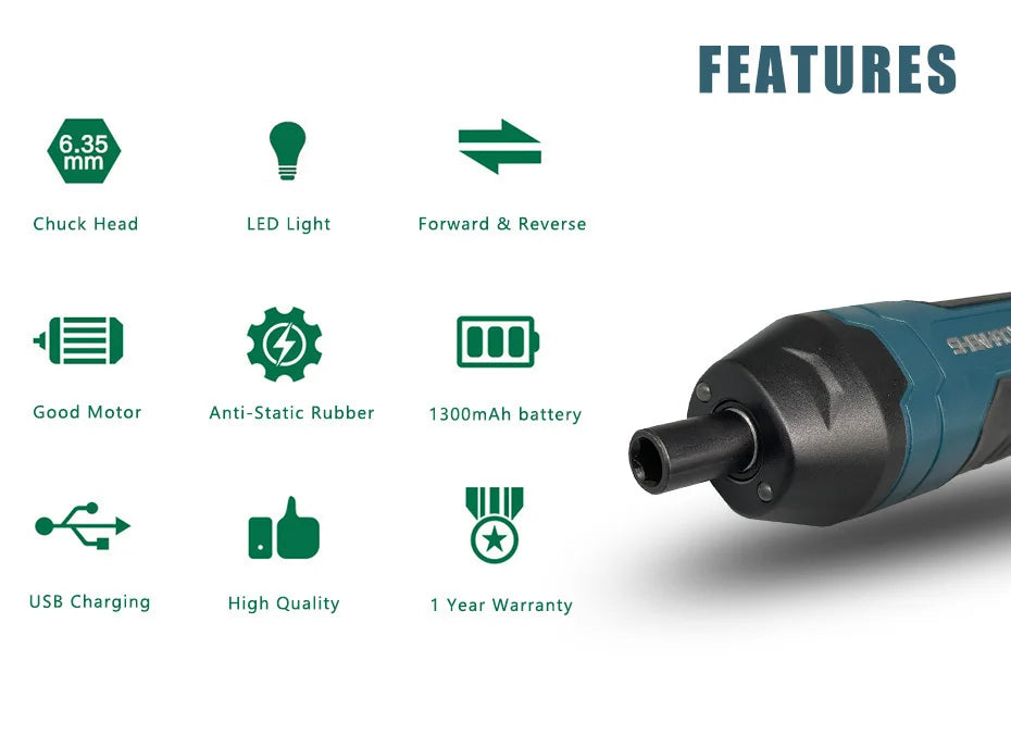 3.6V Cordless Electric Screwdriver Set – Rechargeable Mini Drill