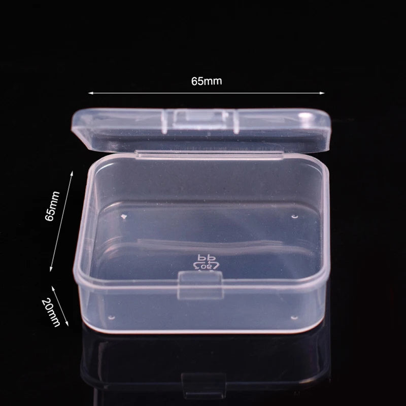 Mini Rectangular Plastic Storage Box – Translucent Jewelry Case