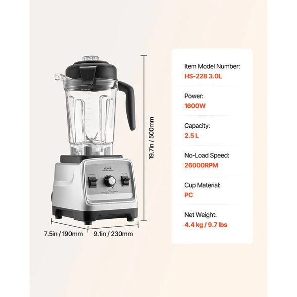 VEVOR 1400W Professional Smoothie Blender