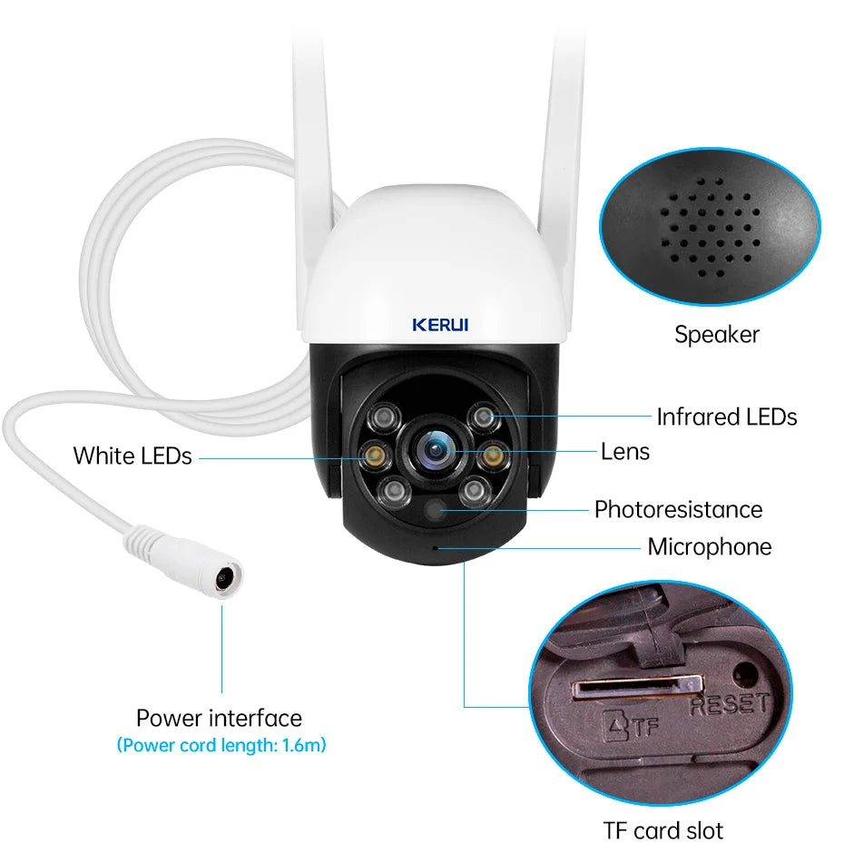 KERUI 10MP 5K Dual-Lens PTZ WiFi Security Camera