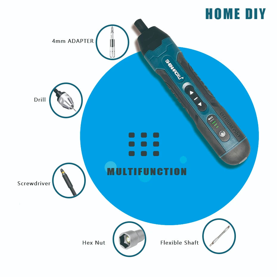 3.6V Cordless Electric Screwdriver Set – Rechargeable Mini Drill