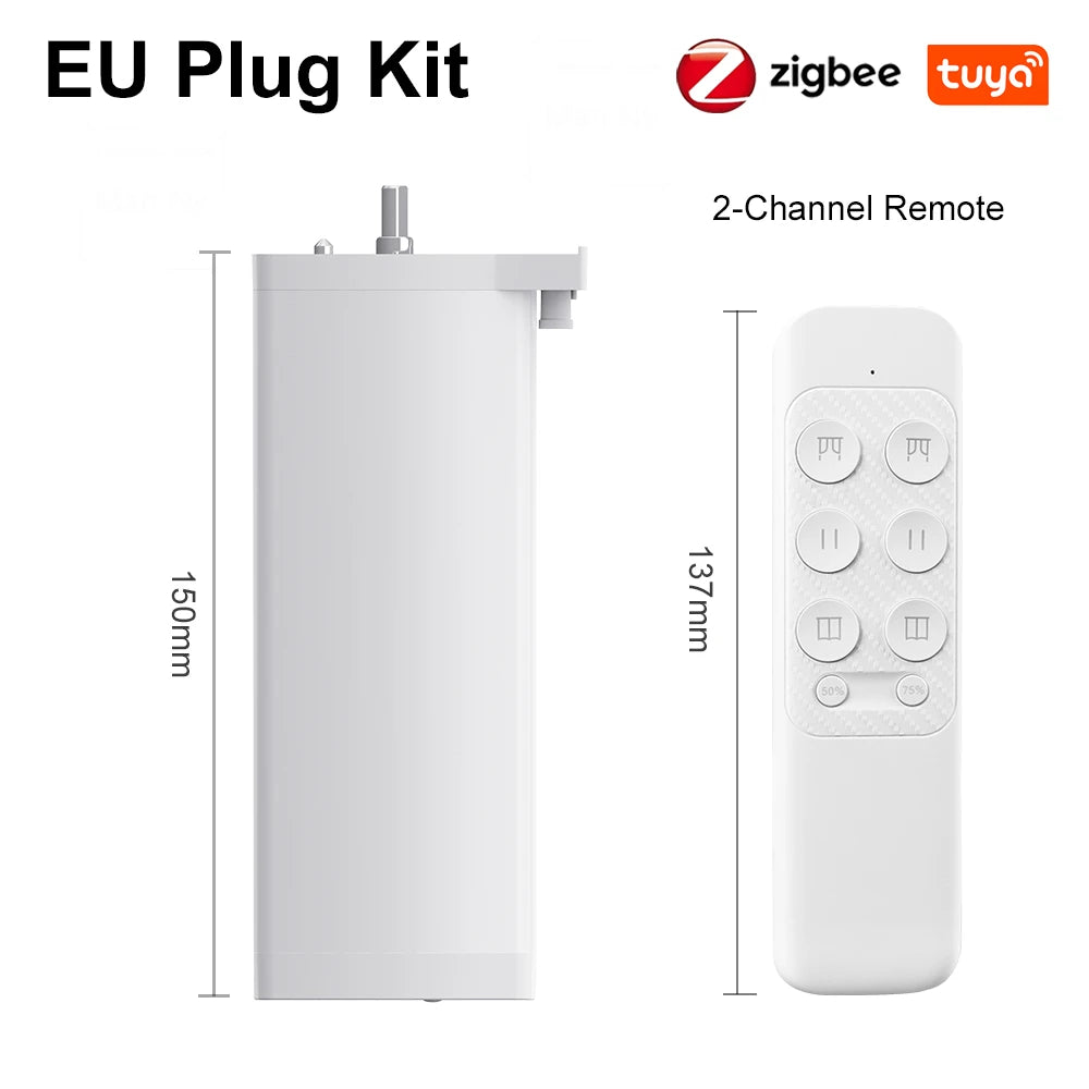 Tuya Smart 155MM Electric Curtain Motor – ZigBee/WiFi & Voice Control
