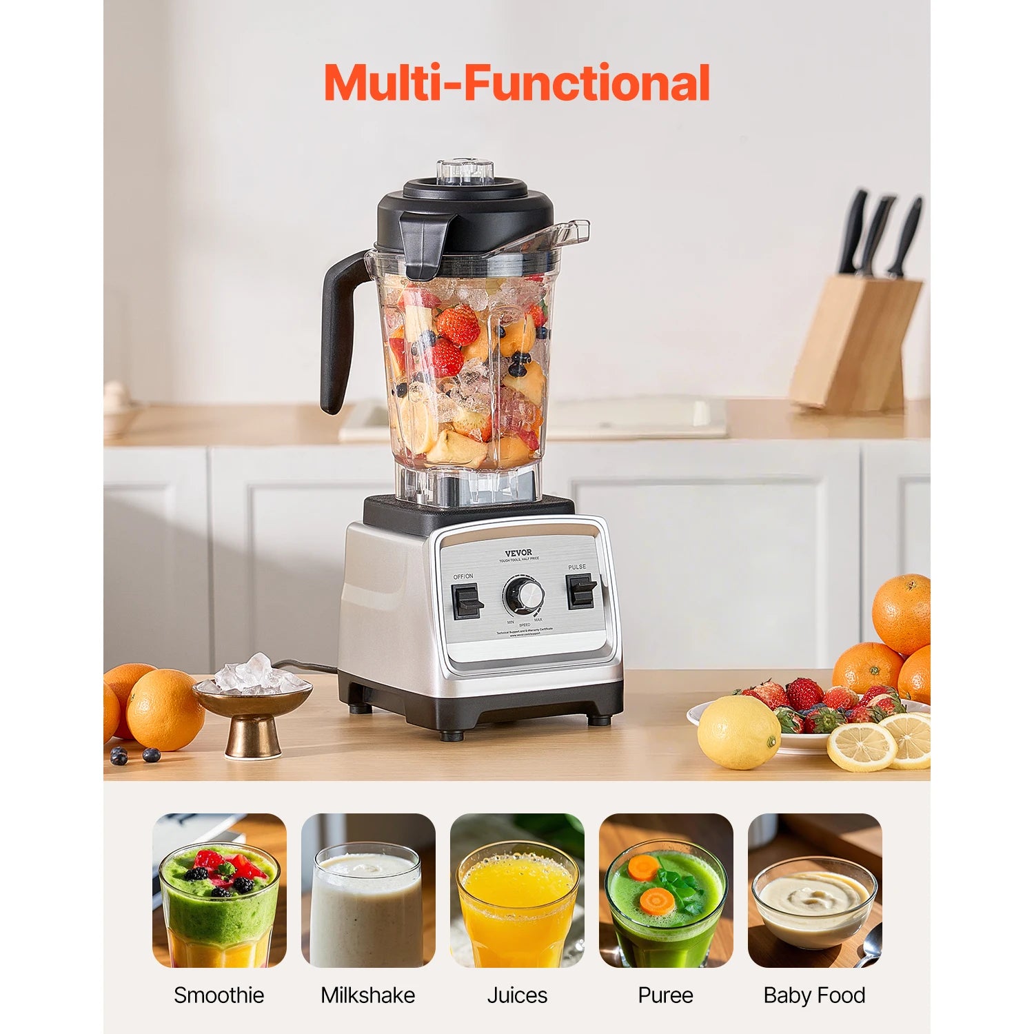 VEVOR 1400W Professional Smoothie Blender