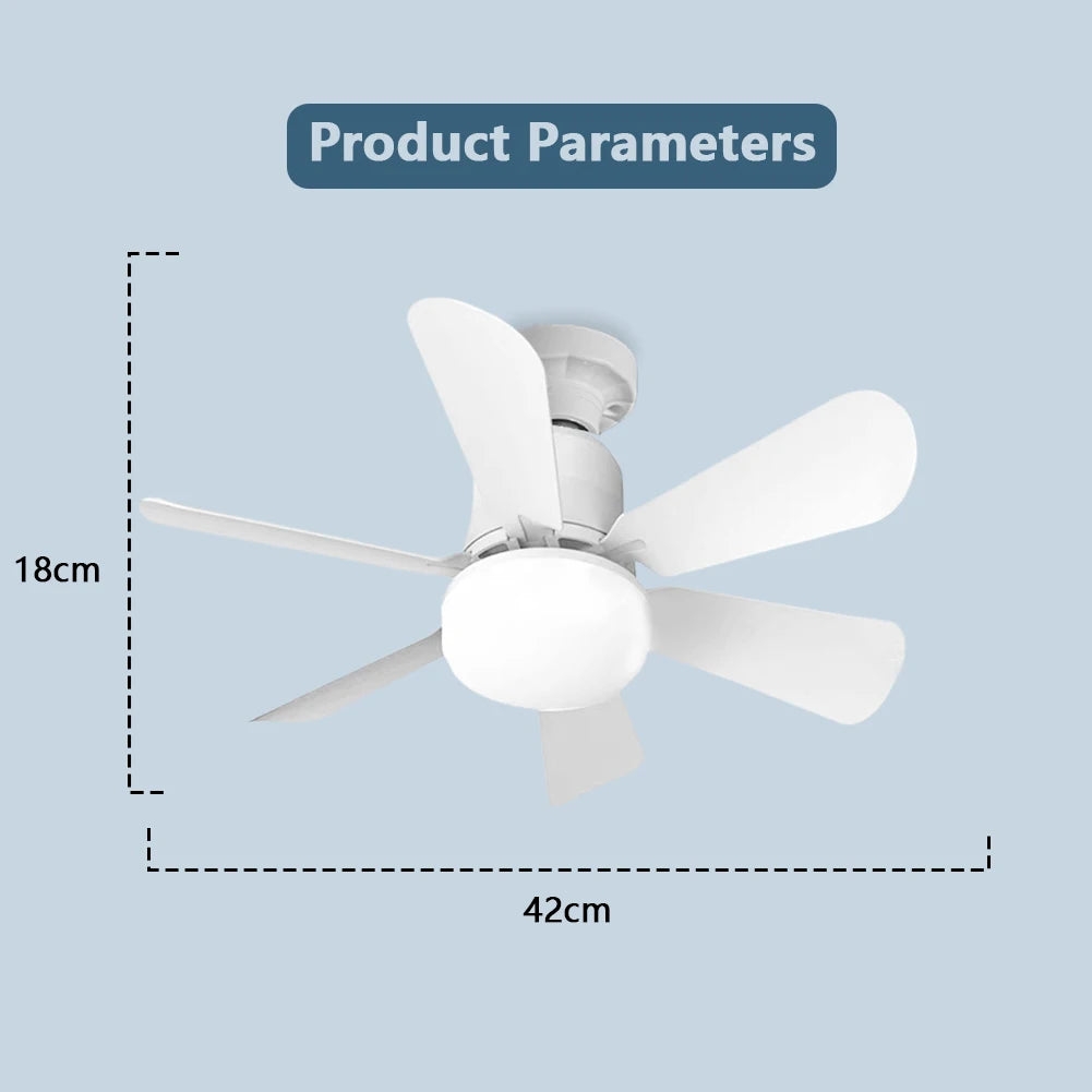 Small Ceiling Fan with Light & Remote