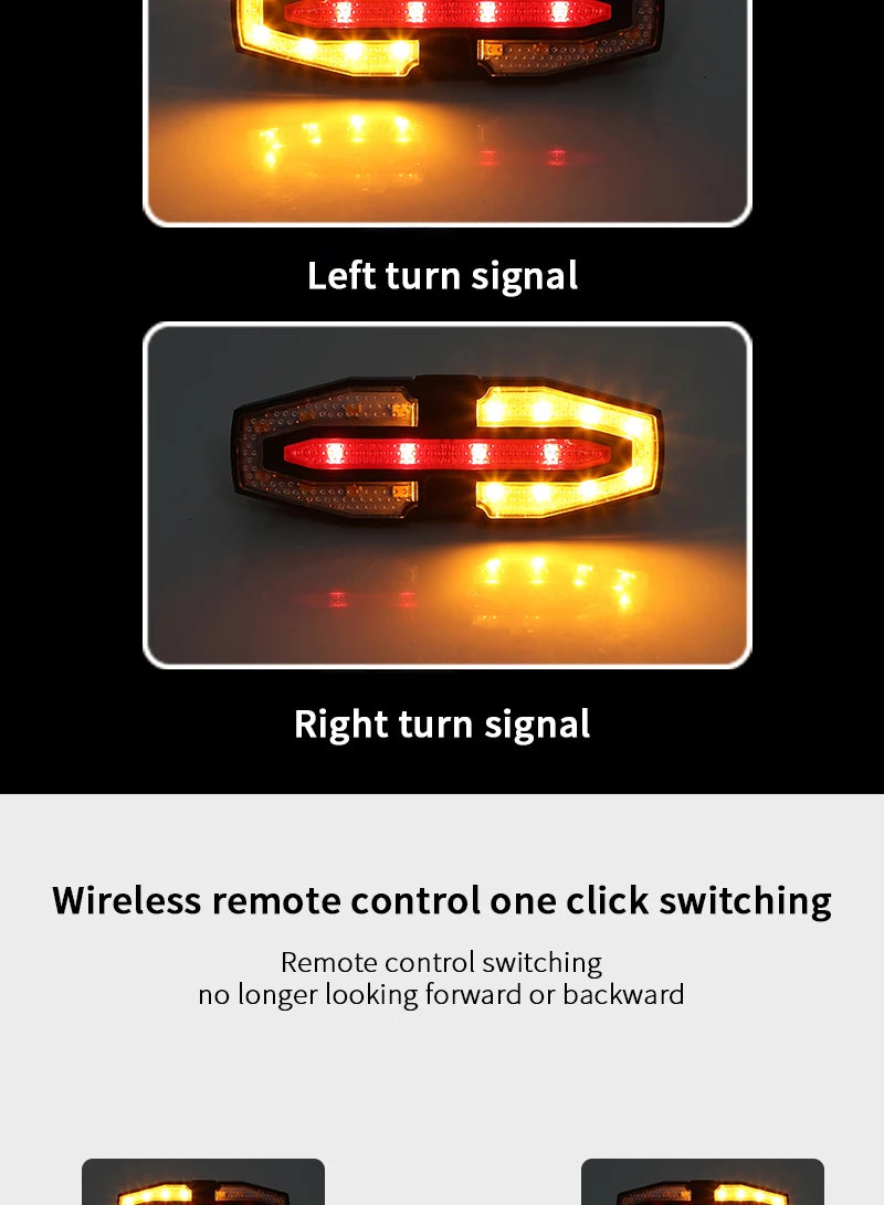 USB Rechargeable Wireless Bike Turn Signals