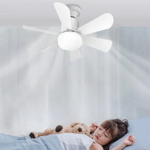 Small Ceiling Fan with Light & Remote