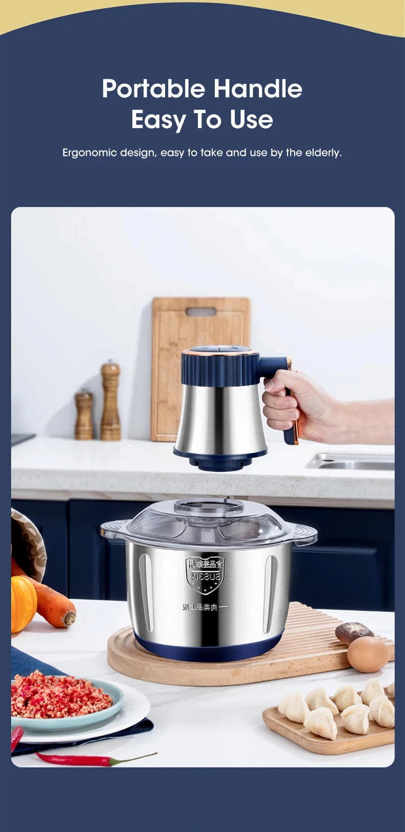 5L Electric Meat Grinder & Food Processor