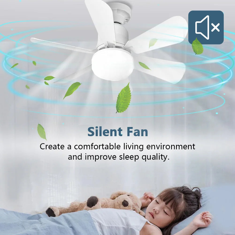 Small Ceiling Fan with Light & Remote