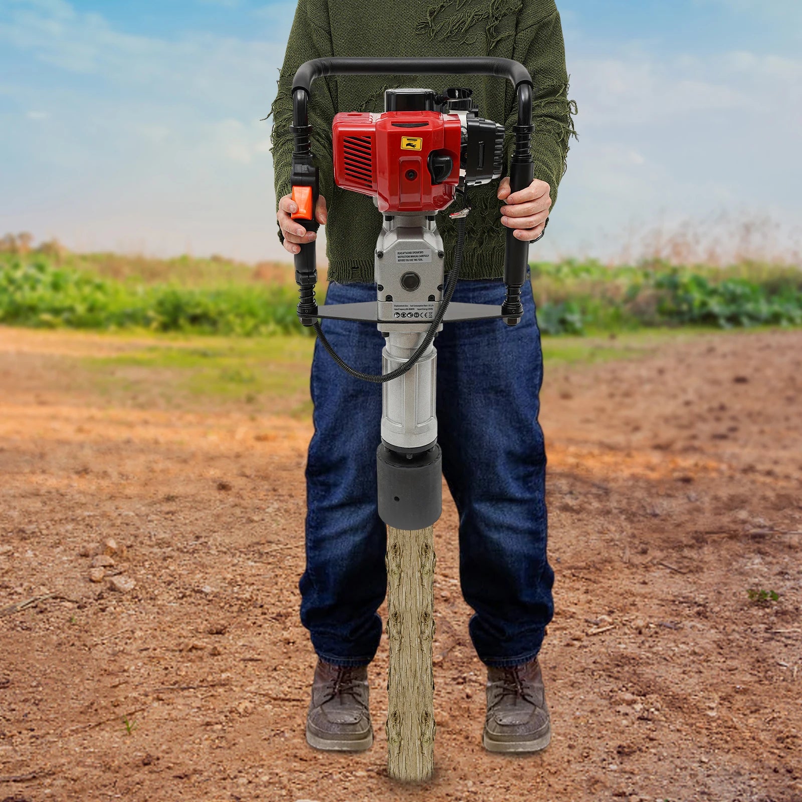 52CC Gas Post Driver Kit – 2-Stroke 1900W, 6500RPM