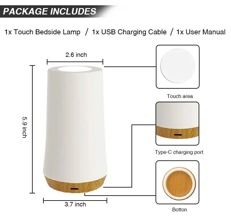 RGB LED Night Light – 13-Color Touch & Remote Control Lamp