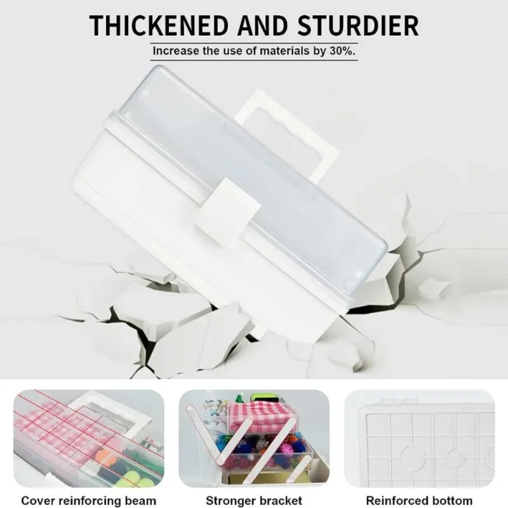 2/3-Layer Foldable Plastic Makeup & Jewelry Organizer