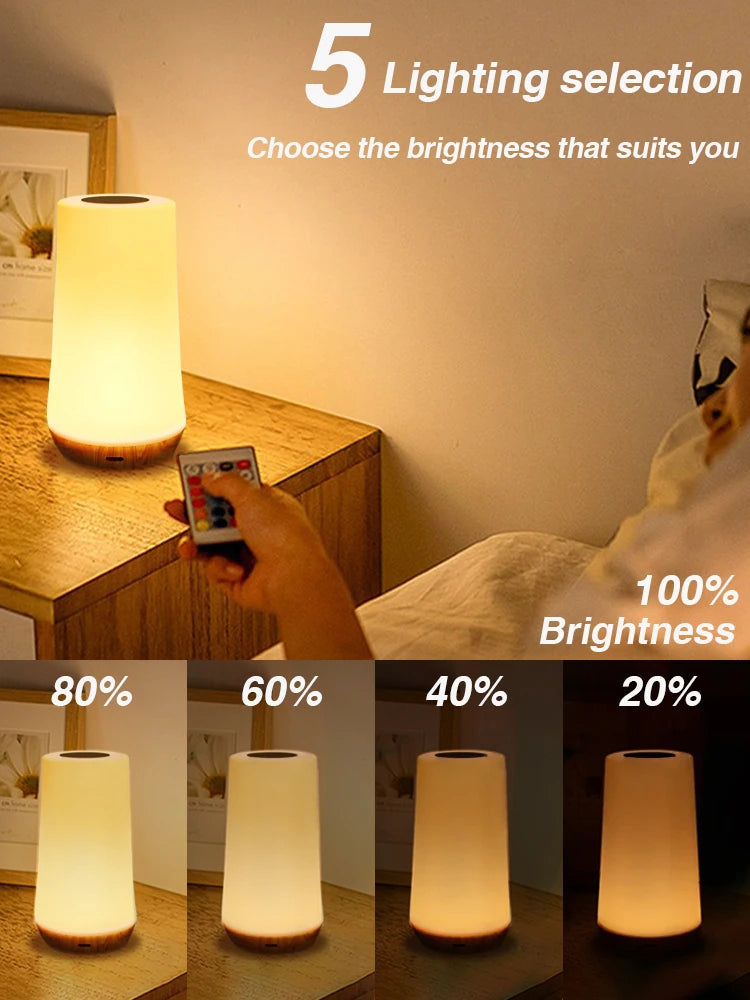 RGB LED Night Light – 13-Color Touch & Remote Control Lamp
