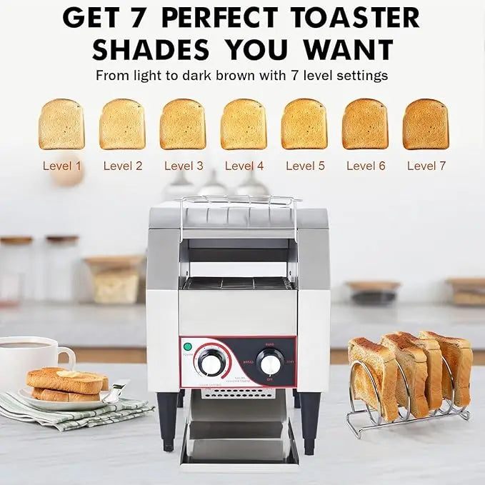 Commercial Conveyor Toaster 150 Slices/H Stainless Steel