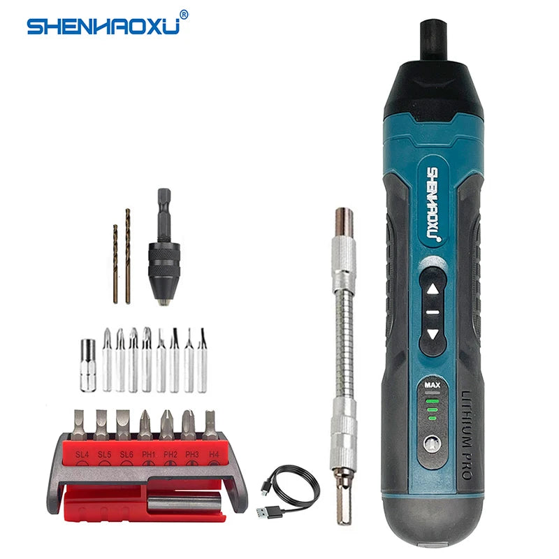 3.6V Cordless Electric Screwdriver Set – Rechargeable Mini Drill