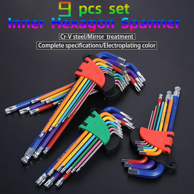 9PCS Long Arm Hex Allen Key Wrench Set (1.5–10mm)