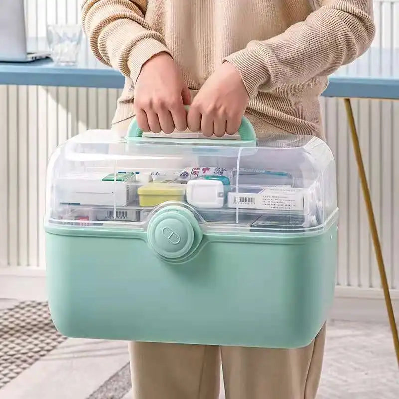 Large Capacity Medicine Storage Box – Portable First Aid Organizer