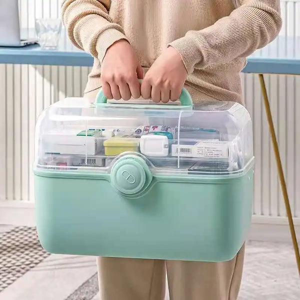 Large Capacity Medicine Storage Box – Portable First Aid Organizer