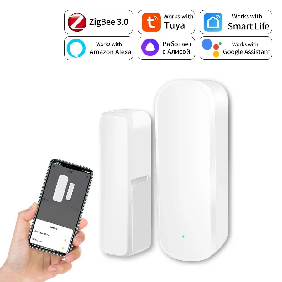 Tuya WiFi/ZigBee Smart Door & Window Sensor – Open/Close Detector