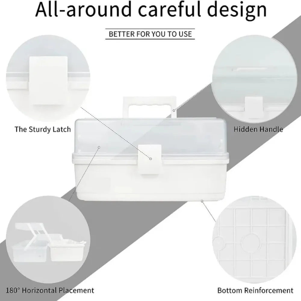 2/3-Layer Foldable Plastic Makeup & Jewelry Organizer
