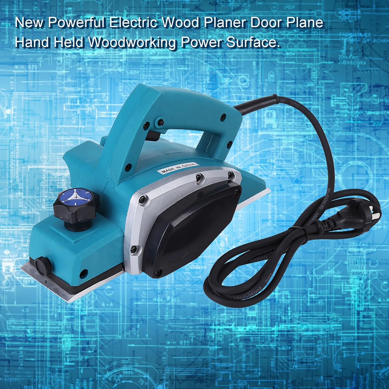 800W Portable Electric Wood Planer – 16000RPM