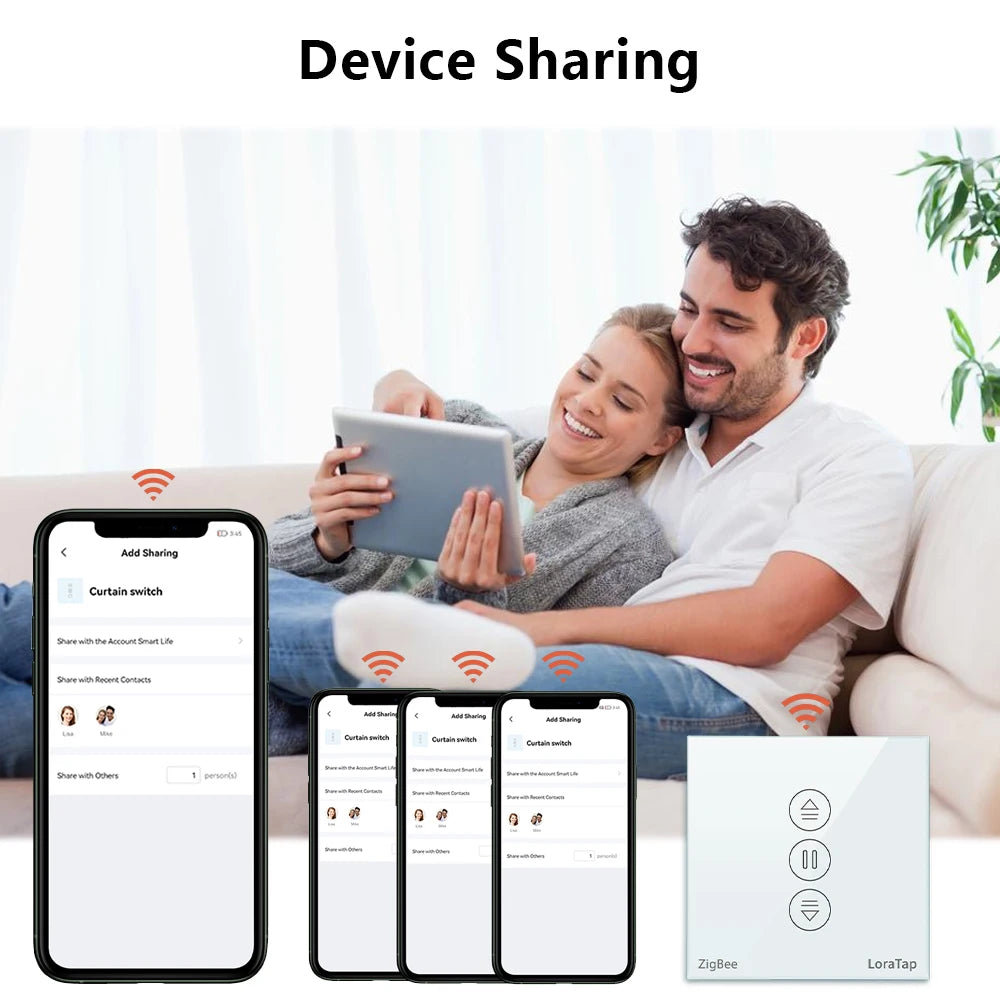 LoraTap ZigBee Curtain & Blind Switch – Smart Motor Control