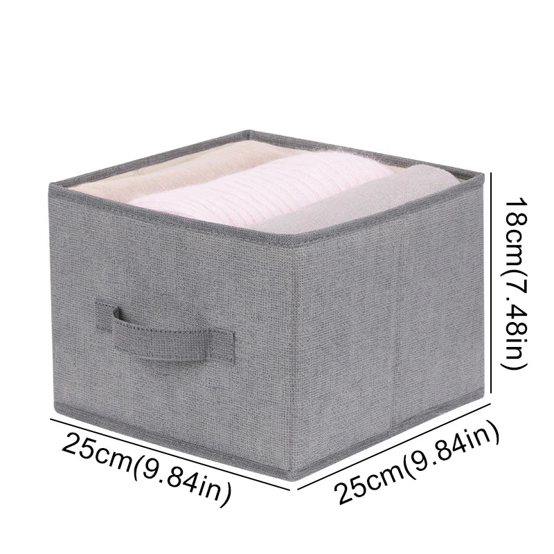 Cotton Linen Hanging Wardrobe Organizer – Collapsible Storage Shelf