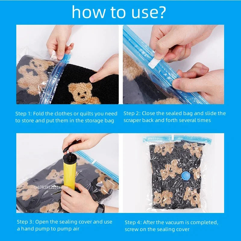 3/5PCS Vacuum Storage Bags for Clothes & Bedding