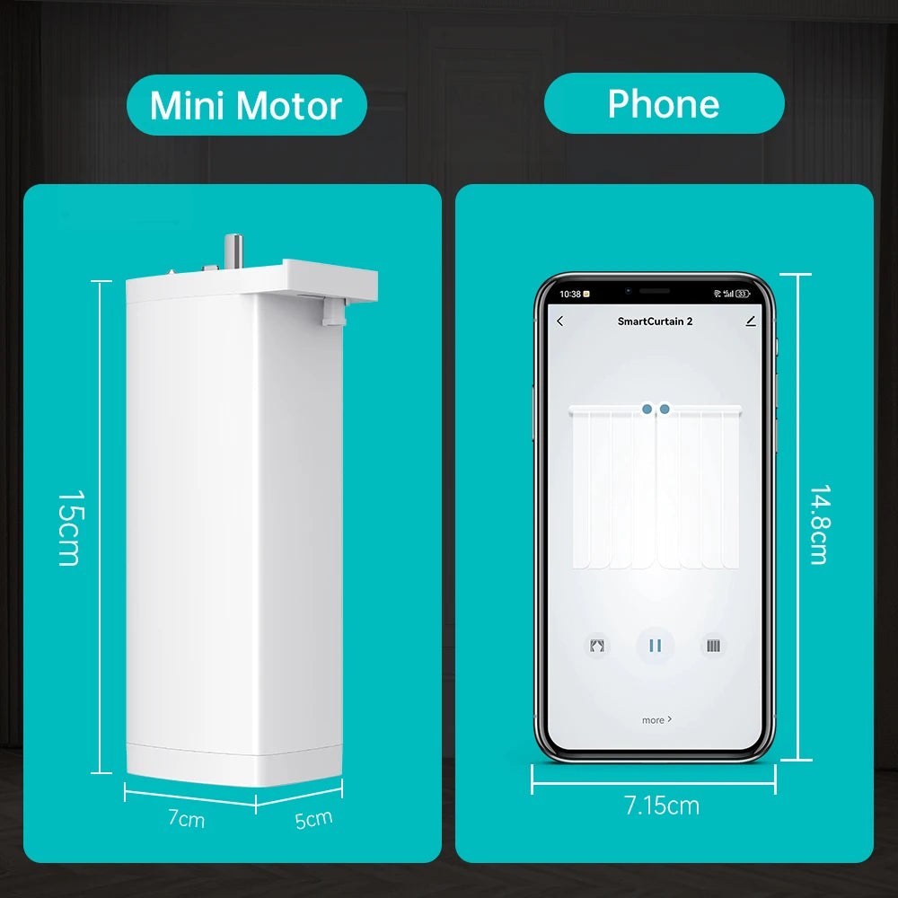 Tuya Smart 155MM Electric Curtain Motor – ZigBee/WiFi & Voice Control