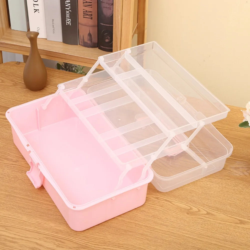 2/3-Layer Foldable Plastic Makeup & Jewelry Organizer