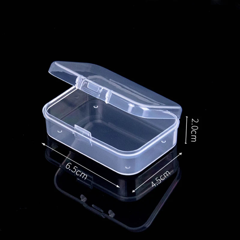 Mini Rectangular Plastic Storage Box – Translucent Jewelry Case