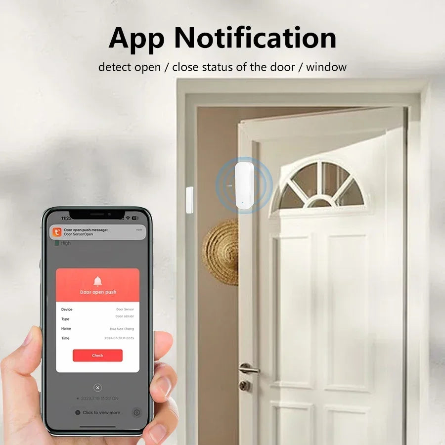 Tuya WiFi/ZigBee Smart Door & Window Sensor – Open/Close Detector
