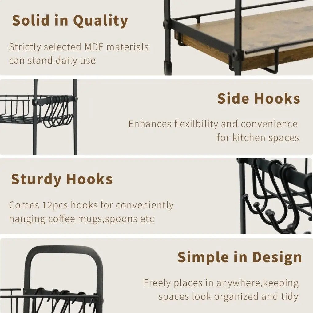 Coffee Mug Tree Holder Stand with 12 Hooks